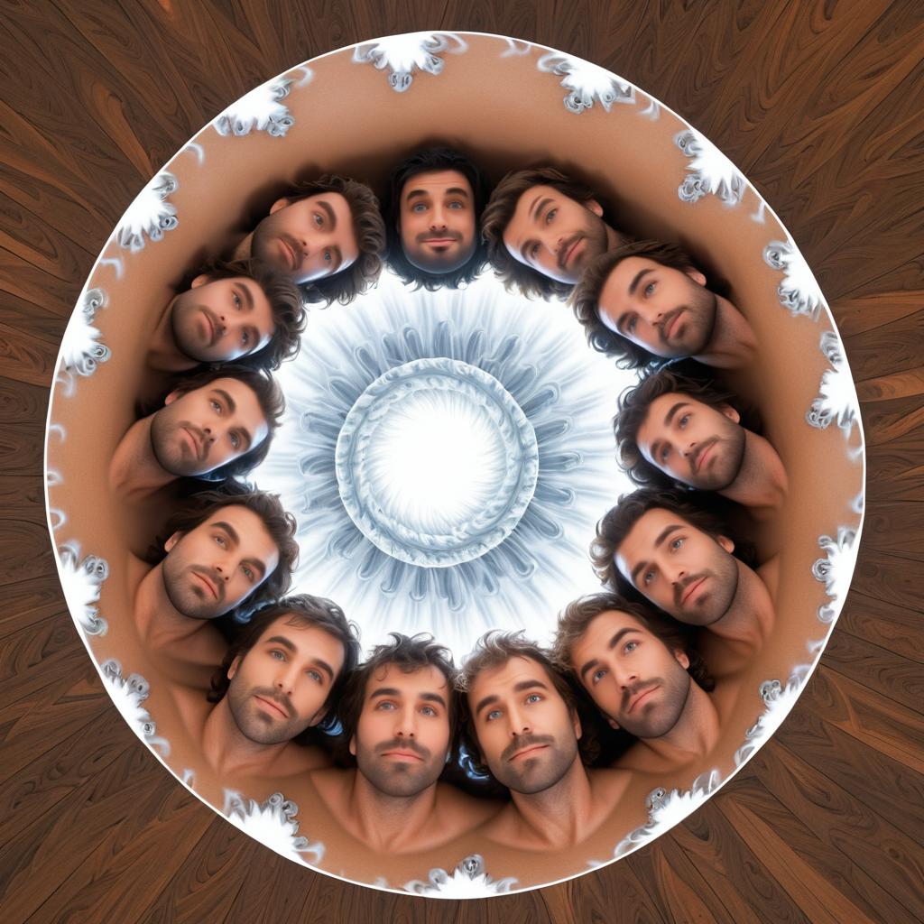 Fractal Perspective: Men in a Sauna