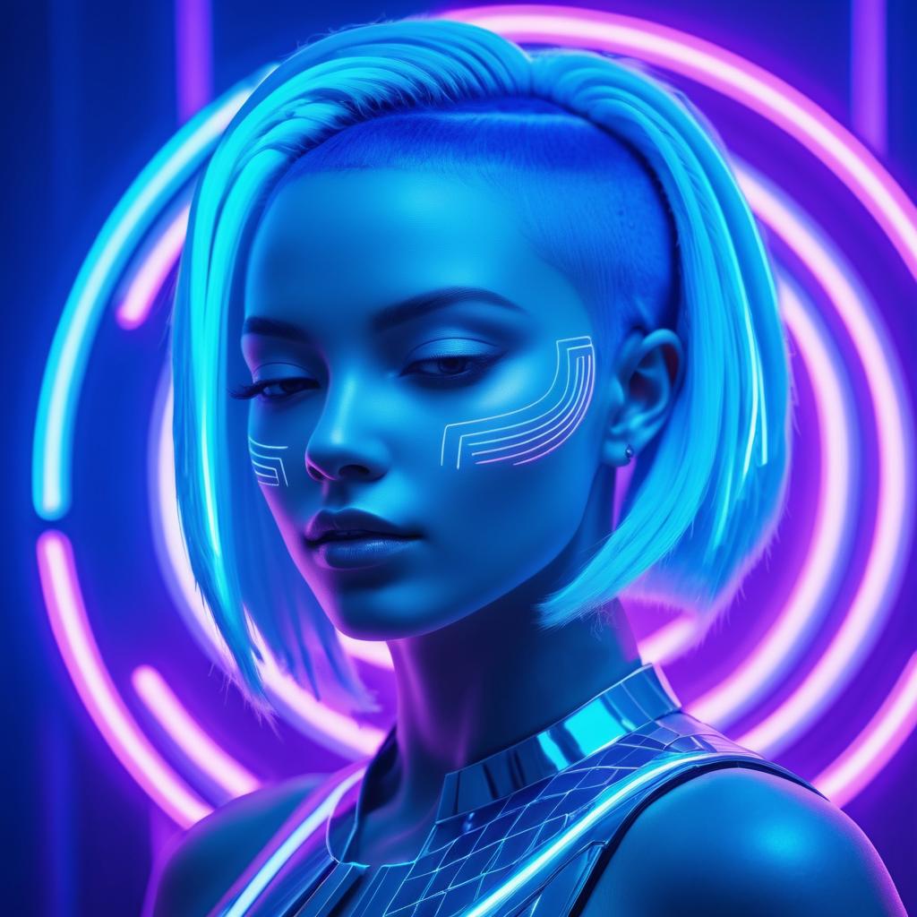 Neon Cyberpunk Portrait of a Woman