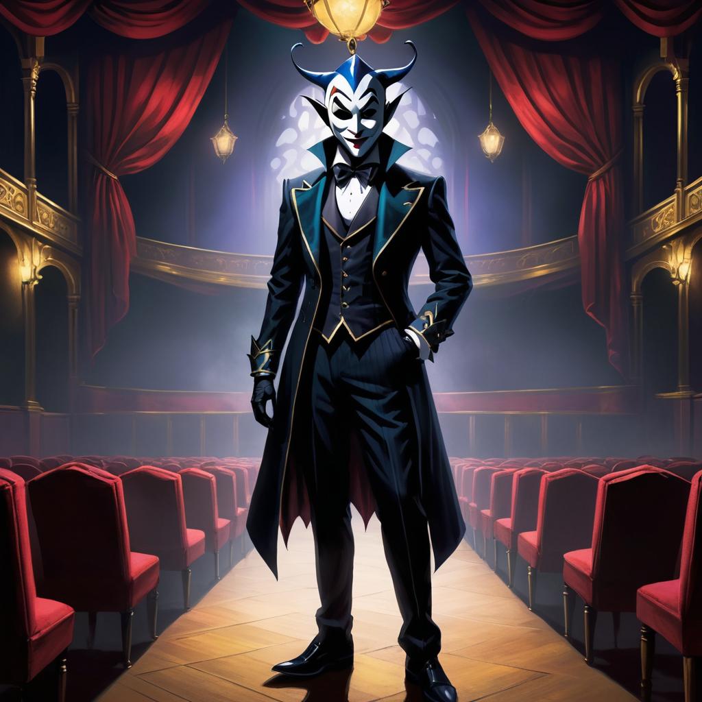 Sinister Jester in Haunted Theater