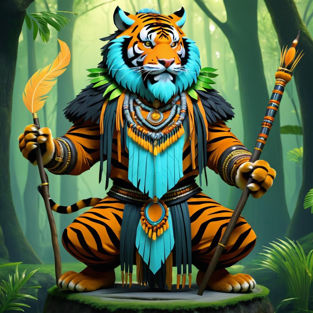 Mystical Tiger Shaman: A Digital Journey