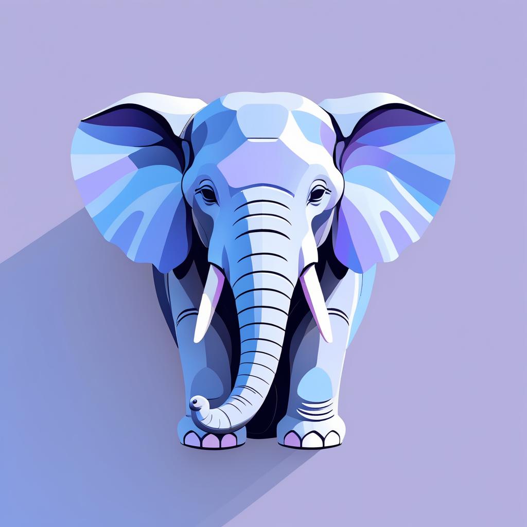 Creative Gray Elephant Vector Art Banner