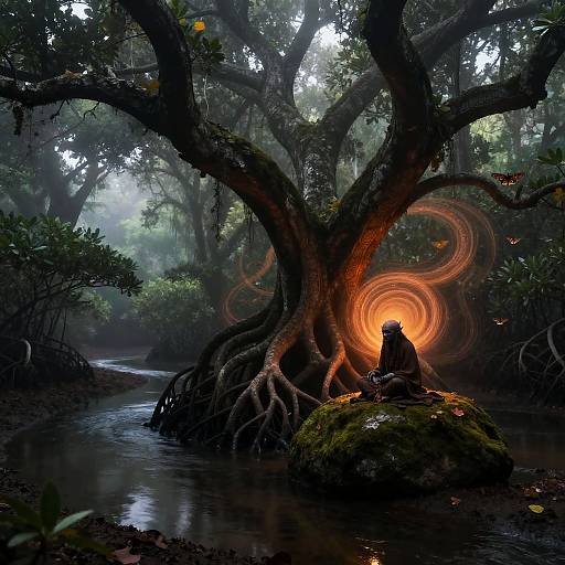 Mystical Goblin Shaman in Enchanted Mangrove Swamp