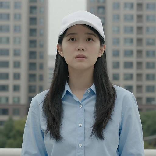 Cinematic Portrait of Asian Woman Outdoors