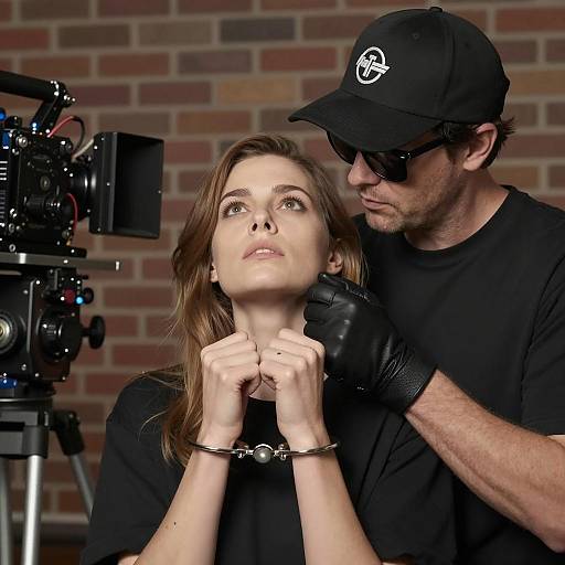 Director Guiding Actress on Film Set