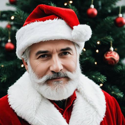 Realistic Santa Costume Portrait of Man
