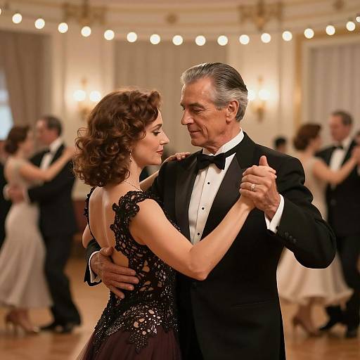 Elegant Ballroom Dance of a Couple
