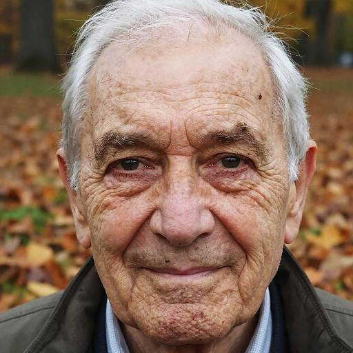 Expressive Old Man's Autumn Selfie