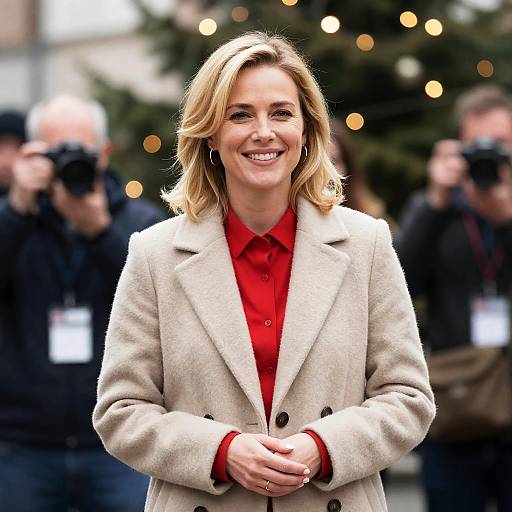 Smiling Blonde in Festive Setting