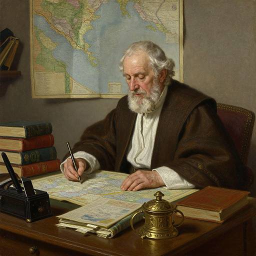 Elderly Scholar in Traditional Robes