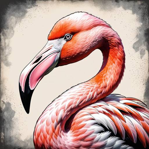 Majestic Monochrome Flamingo Portrait