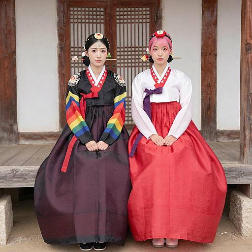 Two Women in Traditional Korean Hanbok