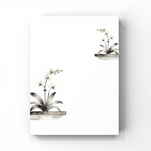 Minimalist Watercolor Orchid Shelves