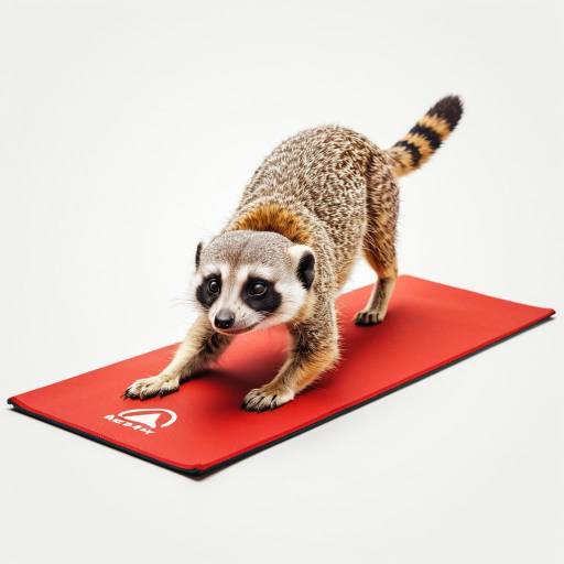 Cartoon-Style Meerkat Doing Yoga Stretch