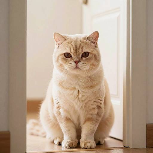 Elegant Fluffy Cream Cat Portrait