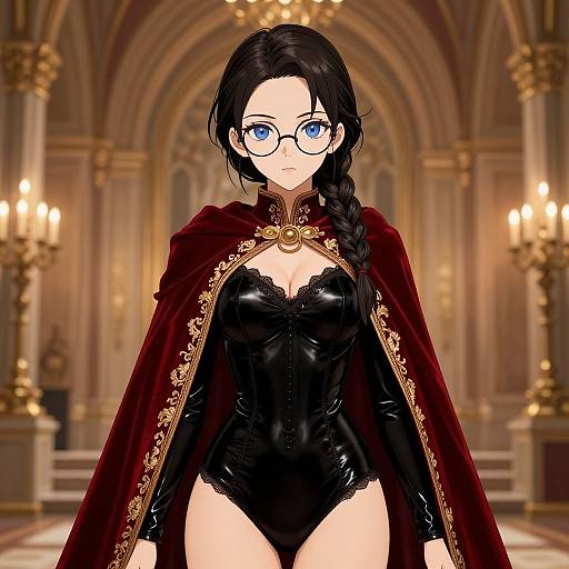 Anime Young Woman in Royal Attire