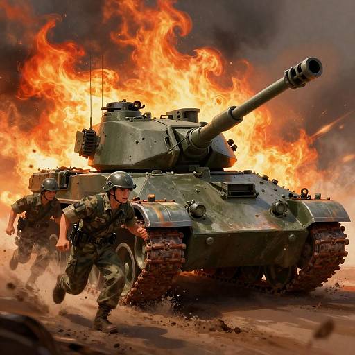 Dynamic Tank Battle Illustration