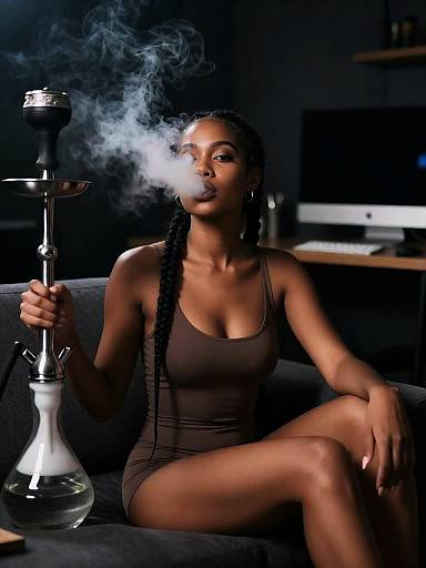 Moody Night Portrait of Shisha Woman