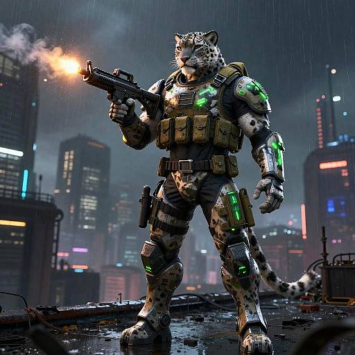 Neon Armored Snow Leopard Commando