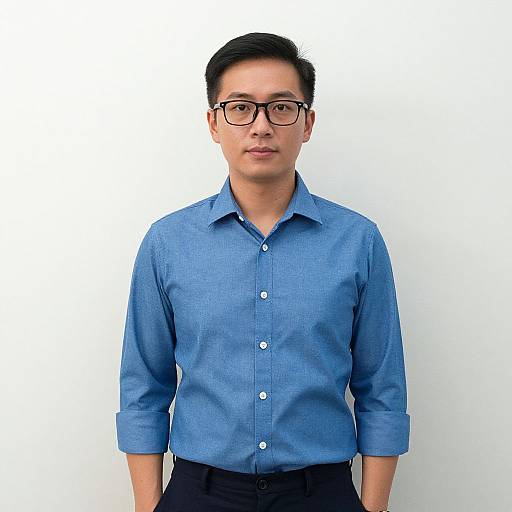 Man in Work Attire with Glasses