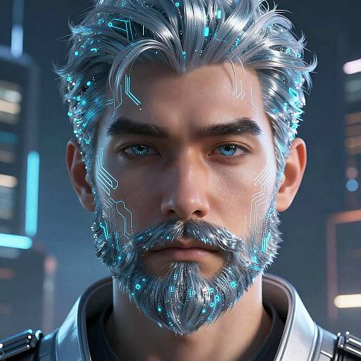Futuristic AI Facial Hair Design