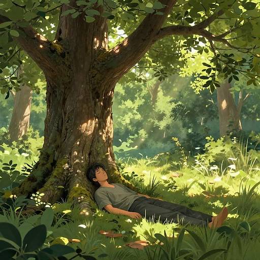 Sleeper Resting Under Ancient Tree