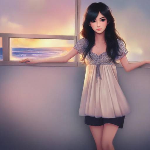 Youthful Girl in Bohemian Beach Setting