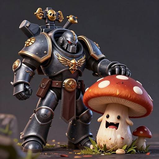 Armored Ray Gunner Roasting Orc Mushroom