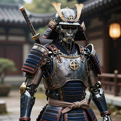 Ultra-Detailed Cybernetic Samurai in 4K