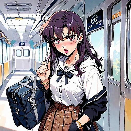 Anime Girl on Train Platform