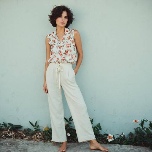 Woman in Casual Chic Outfit Against Wall