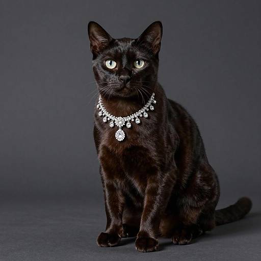 Elegant Sokoke Cat Portrait in Diamonds