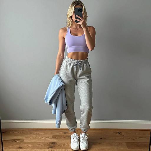 Blonde Woman Taking a Mirror Selfie