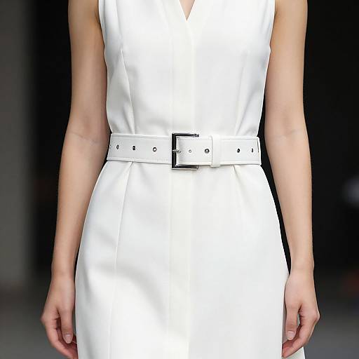 Elegant Female Model in White Dress