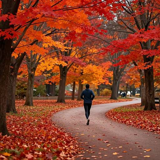 Autumn Jog Through Vibrant Park