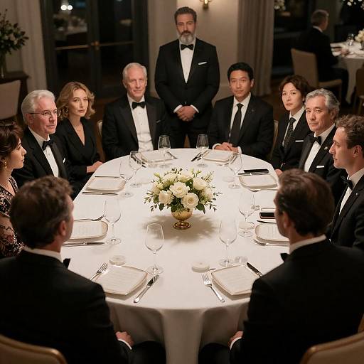 Elegant Black-Tie Round Table Dinner