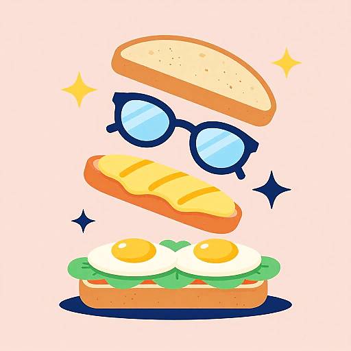 Zero Gravity Sandwich Poster Illustration
