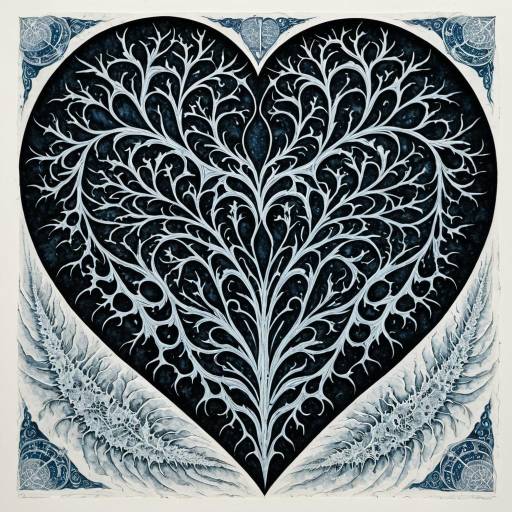 Intricate Heart with Organic Parchment Design Intricate Heart with Organic Parchment Design