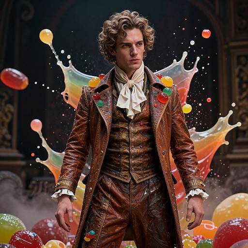 Dramatic Cinematic Portrait with Vibrant Elements