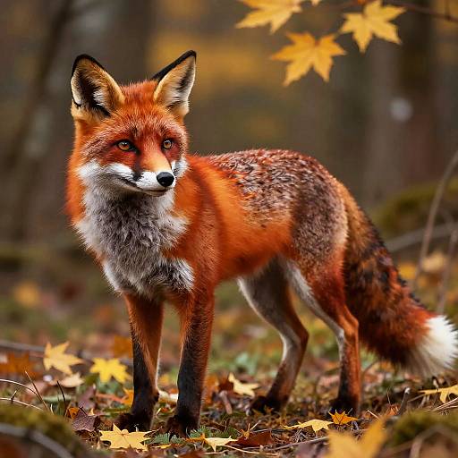 Elegant Fox in Autumn Forest