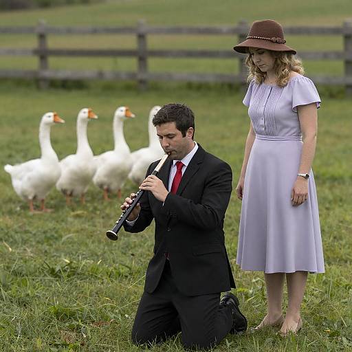 Flute Serenade in Pastoral Field