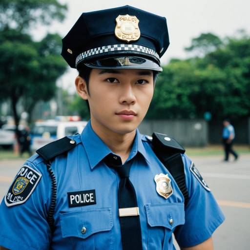 Realistic Police Officer Costume Portrait