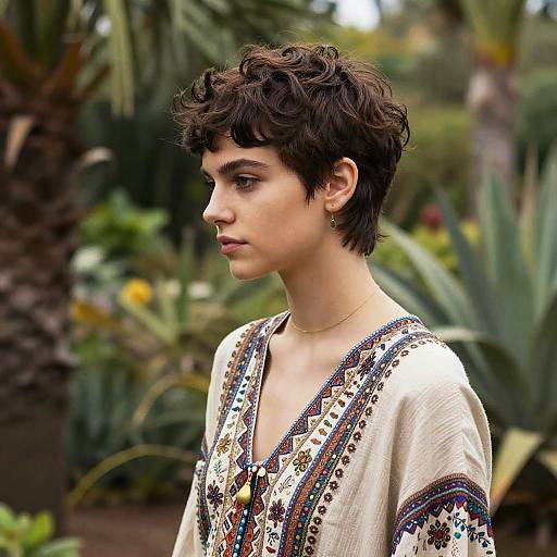 Bohemian Wavy Faux Hawk in Garden