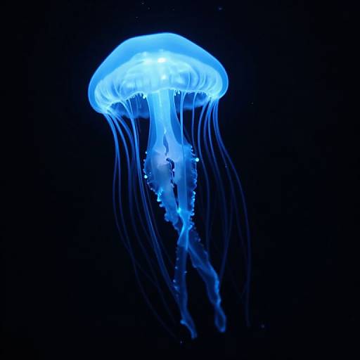Ethereal Blue Luminous Jellyfish
