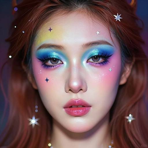Fantasy Portrait with Exaggerated Makeup
