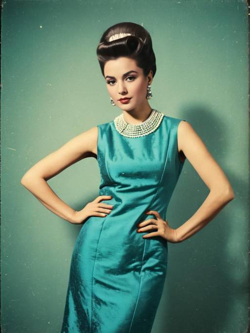Stylish Mod Woman in Metallic Dress