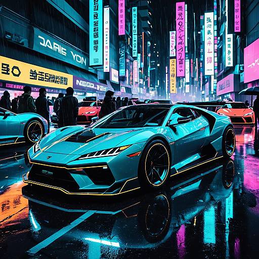 Neo-Tokyo Dystopian Sports Car Showcase
