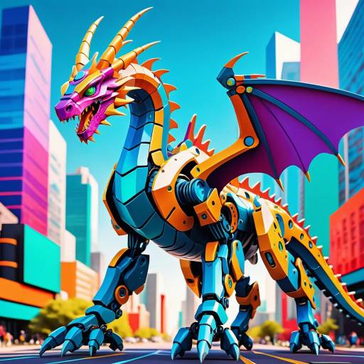 Futuristic Pop Art Robotic Dragon Design Futuristic Pop Art Robotic Dragon Design