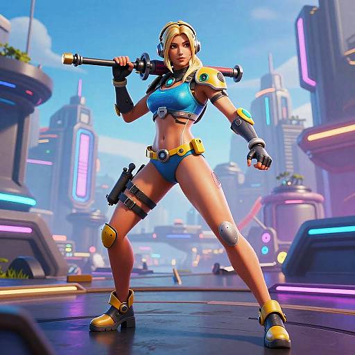 Cyberpunk Bikini Fortnite Warrior