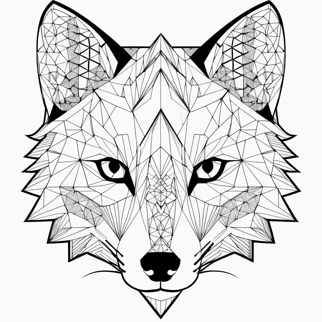 Intricate Geometric Fox Head Illustration