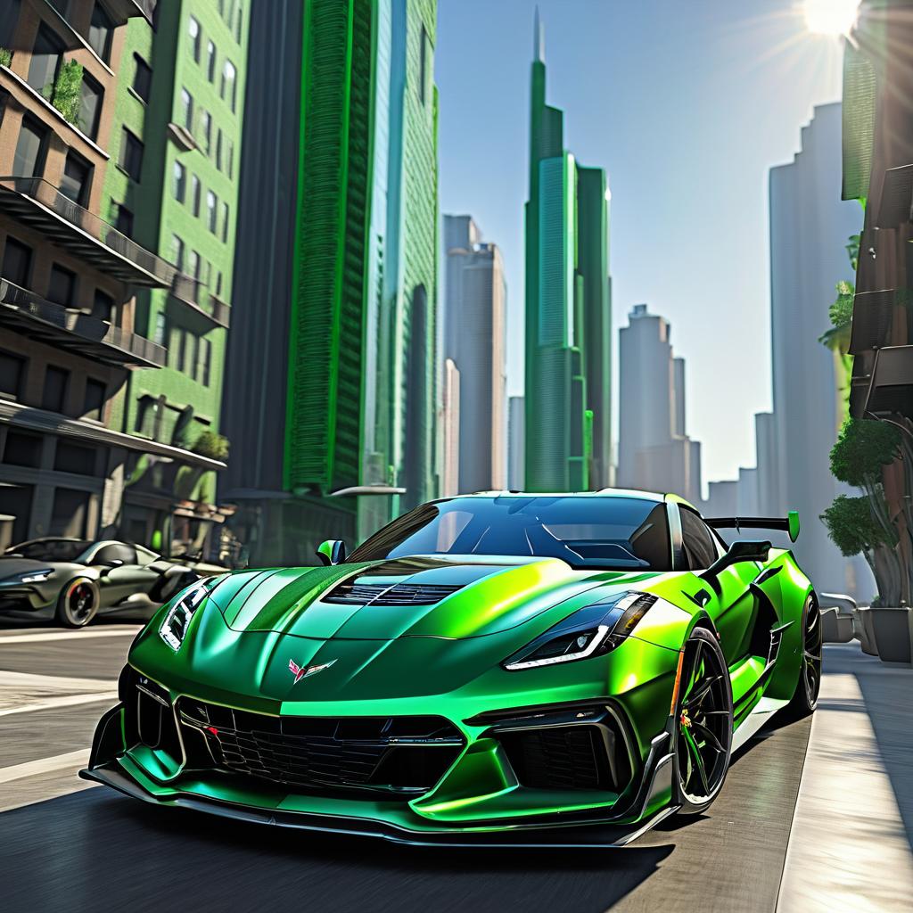 Menacing C7 Corvette ZR1 in Urban Skyline